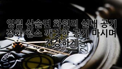 영월 산솔면 화원리 실내 공기 정화 청소, 깨끗한 공기 마시며 건강하게!